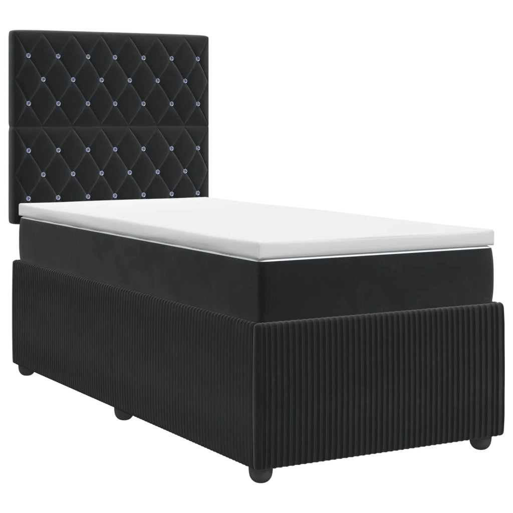 Letto box spring con materasso Nero 90 x 190 cm Velluto 3454507