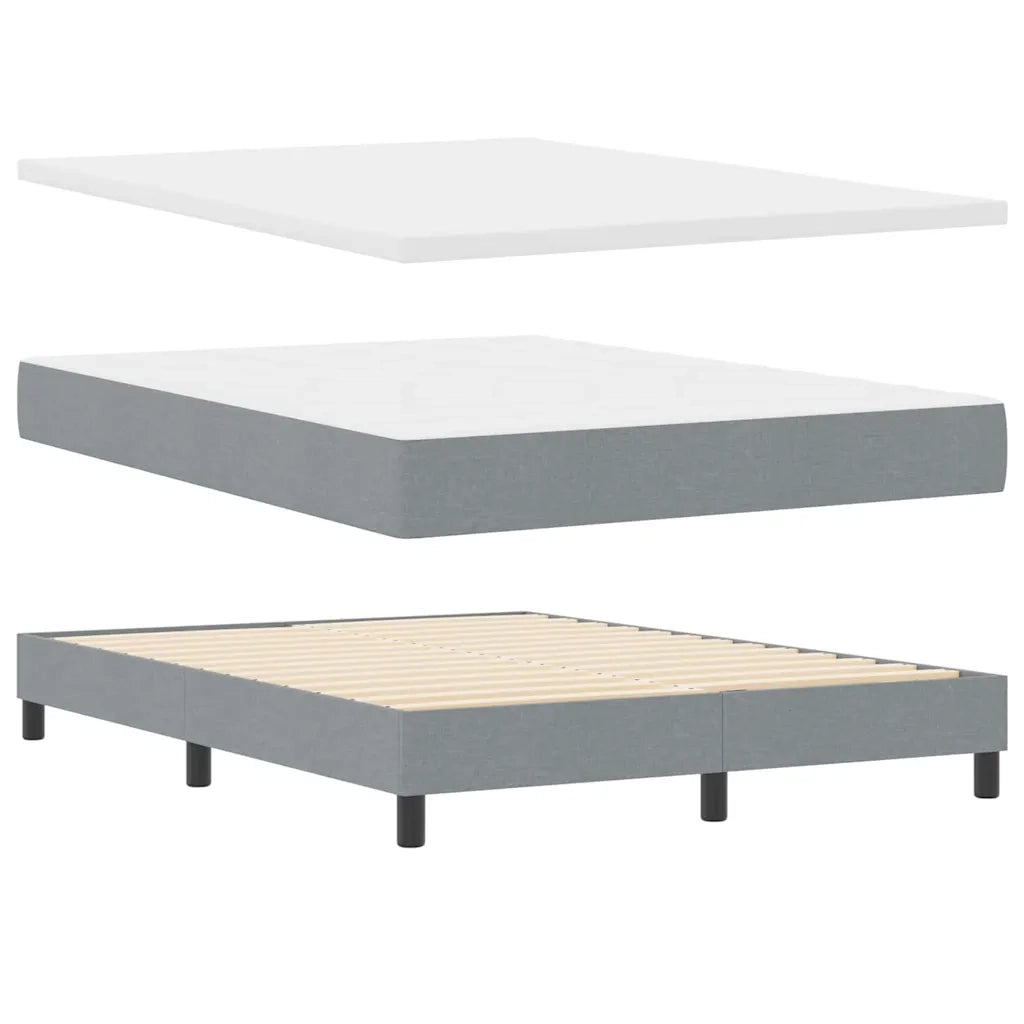 Letto a molle con materasso Grigio chiaro 140 x 190 cm Tessuto