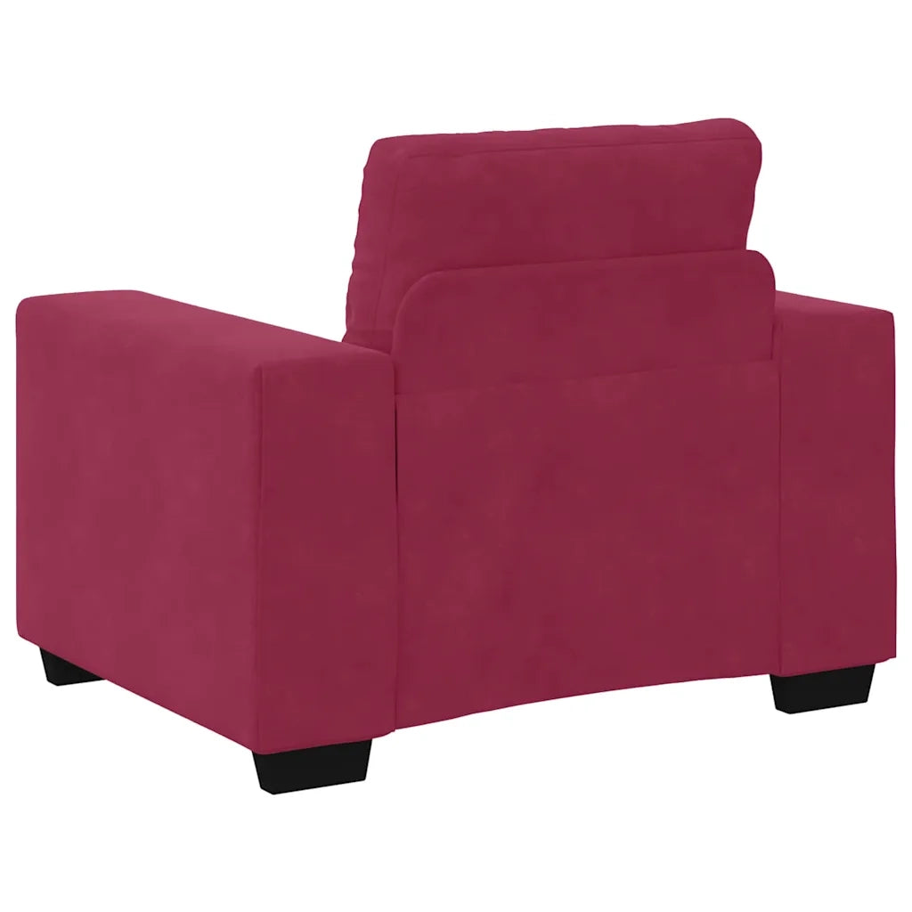 Set di divani 3 pcs Rosso Vento 221 x 80 x 80 cm Velluto 3324643
