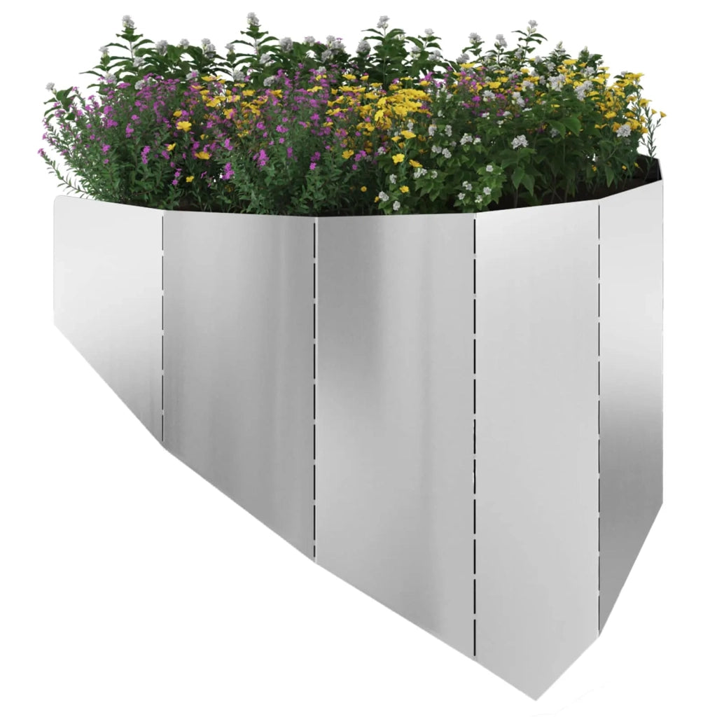 Bordura per Prato 100 x 45 cm Acciaio Argento 8008899