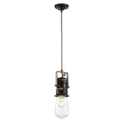 Lampadario Industrial Urban Ferro E Ceramica Vintage Nero 1 Luce E27 37Cm