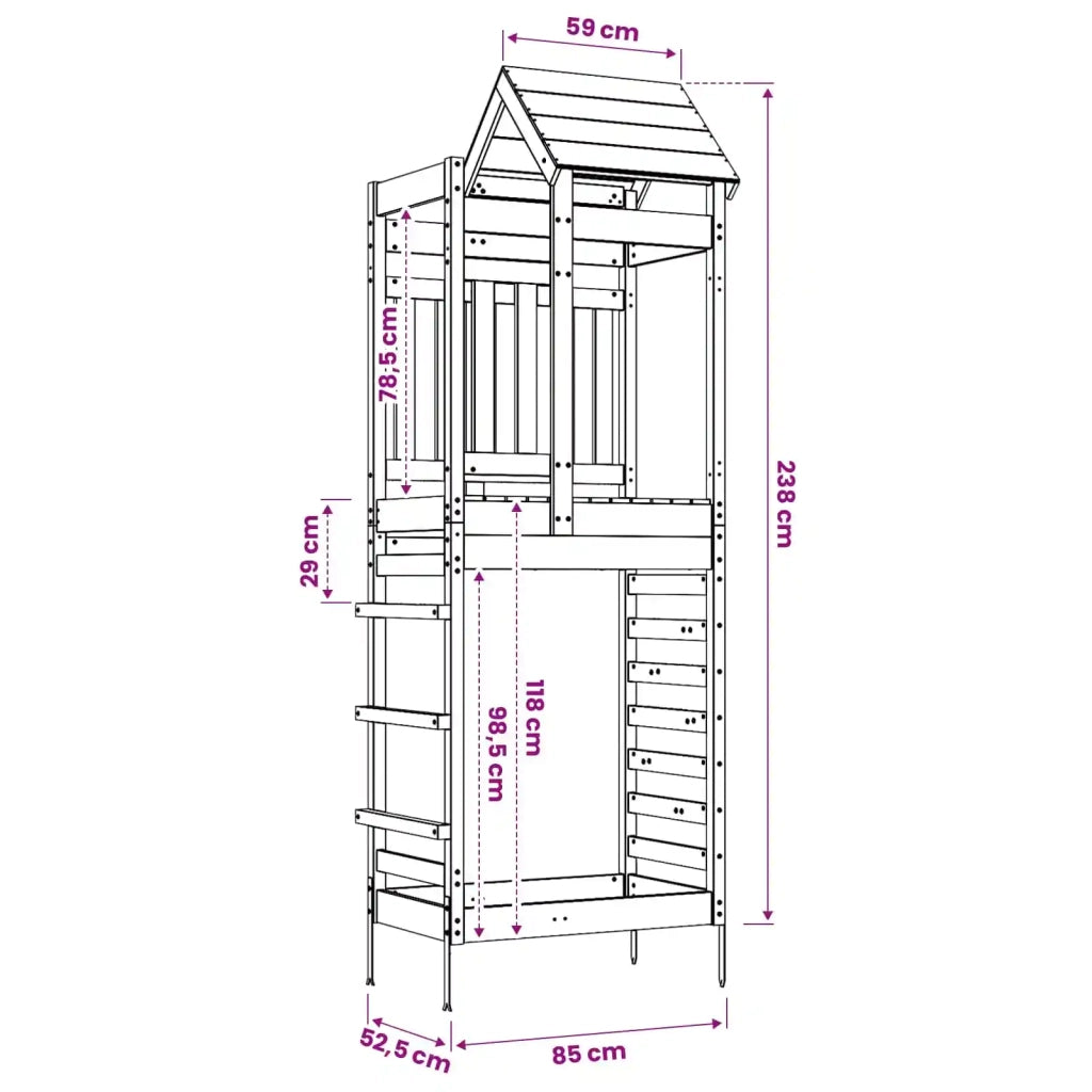 Torre da Gioco Marrone Legno Impregnato Solido 3417207