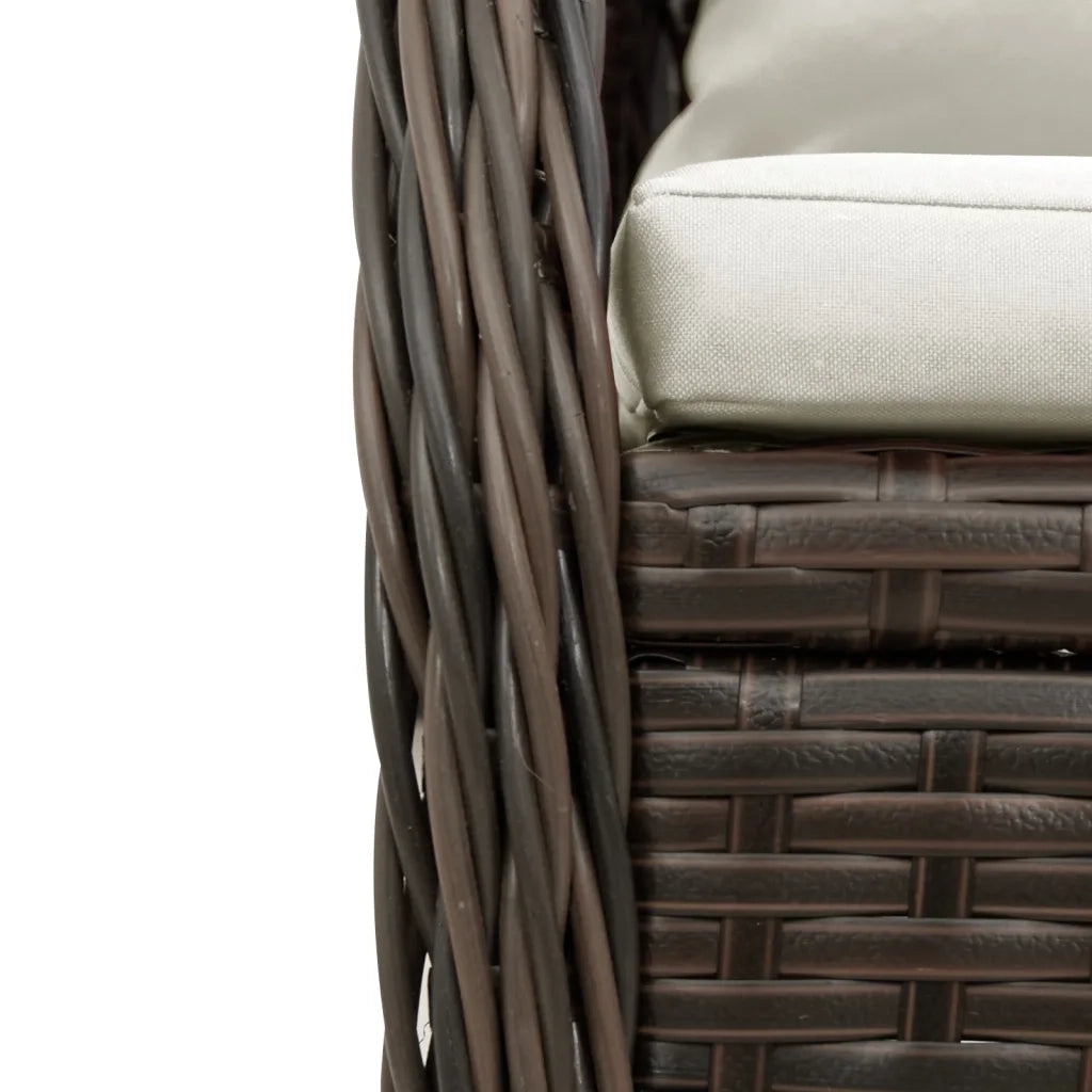 Set da Pranzo da Giardino 5pz con Cuscini in Polyrattan Marrone 3262973