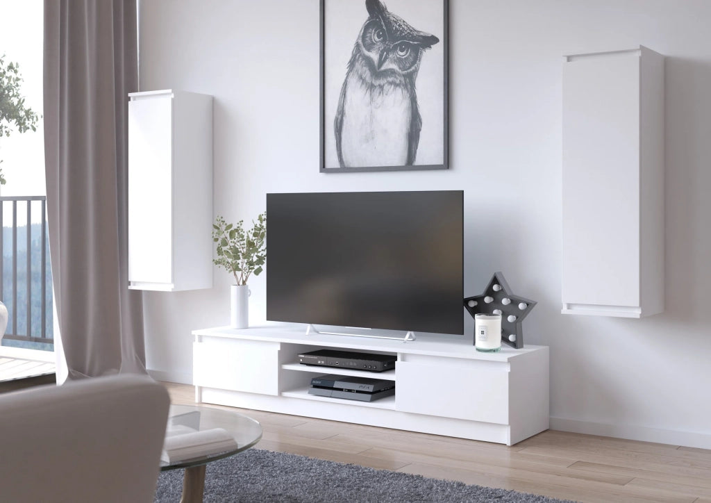 Mobile TV AKORD Bianco 240 cm 4 ante 240x40x140 cm