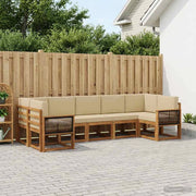 Set di divani da esterno 7 pz Naturale e Beige 3385514