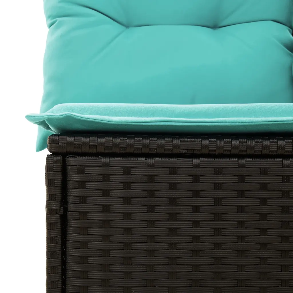 Set Divani da Giardino 6 pz con Cuscini Nero in Polyrattan 3218977
