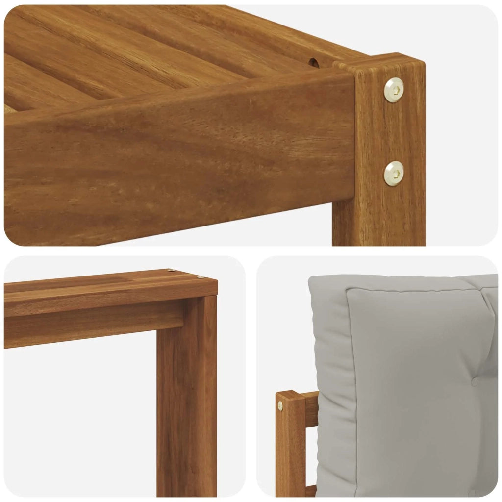Set di divani da esterno 4 pcs Grigio Naturale e Chiaro 3367409