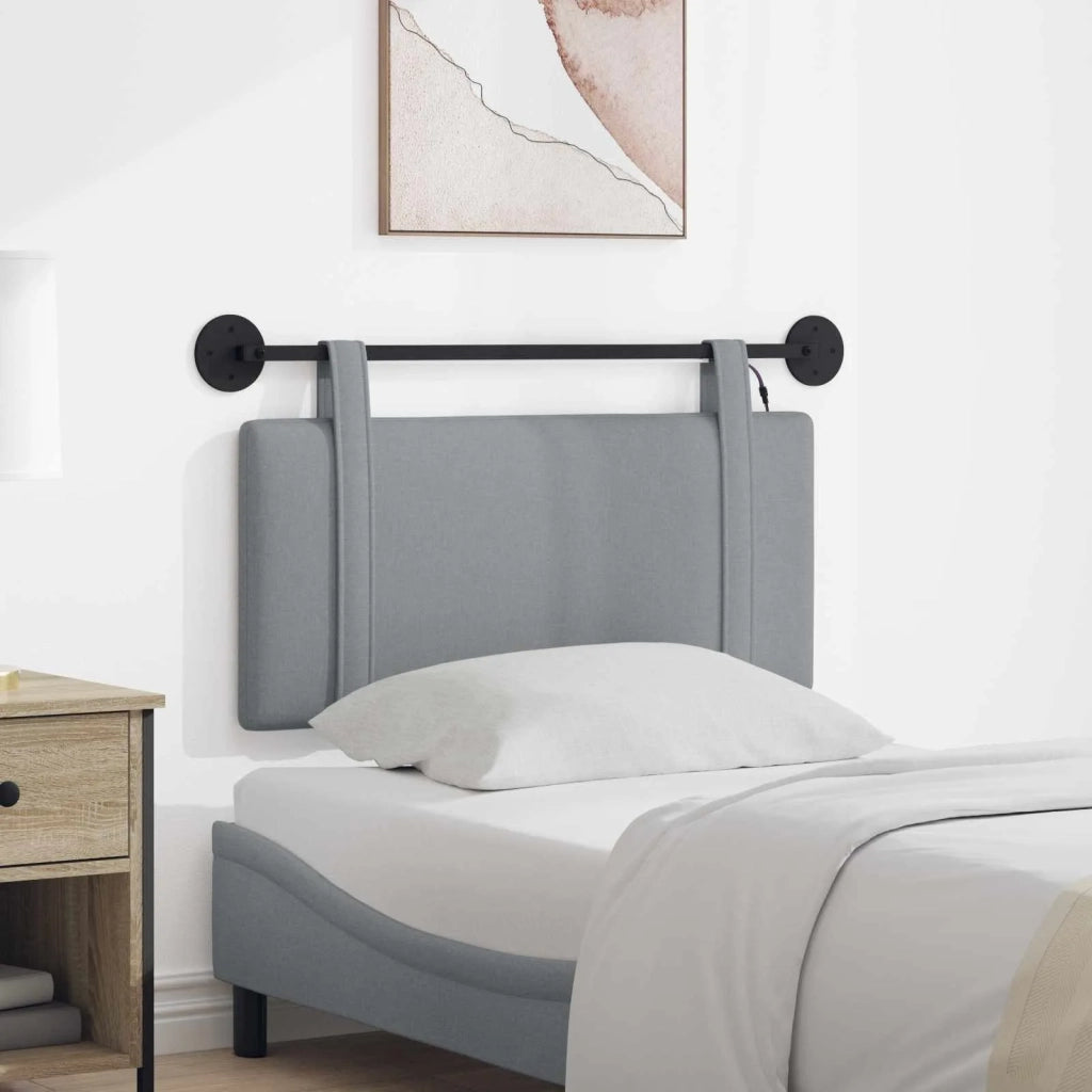 Testiera | Testata sospesa Con luce LED Grigio Chiaro Tessuto