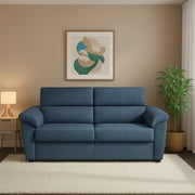 Salorno, Divano Letto 2 Posti Sfoderabile Made in Italy, 185x95 cm blu