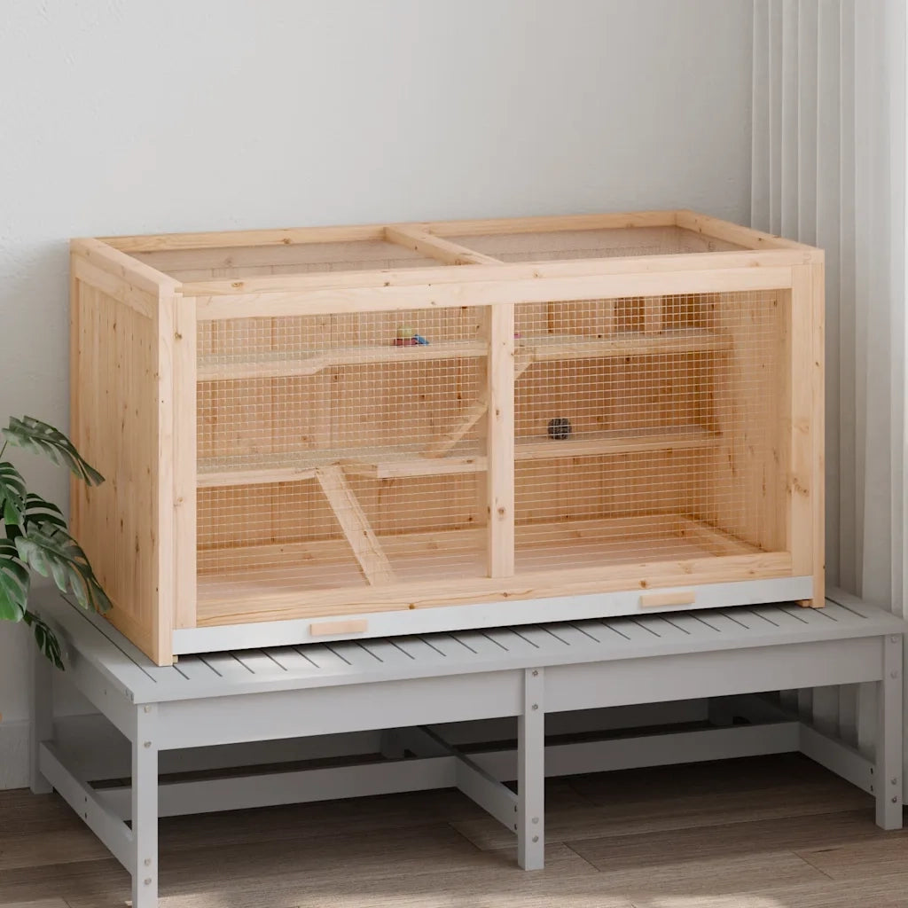 Gabbia per criceti 104x52x54 cm in legno massello di abete CFW3970933