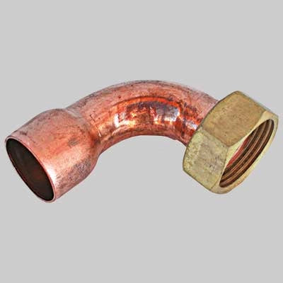 CURVA A 90  ° A SALDARE FEMMINA DADO GIREVOLE  22 x 3/4     MADE IN ITALY