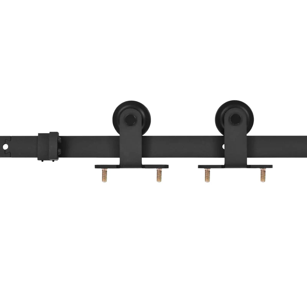 Porta scorrevole 2 pcs Naturale e Nero Legno Massello di Pino 3444887