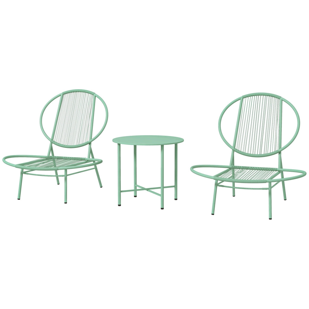 Set Bistrot 3 Pezzi in Polyrattan ¨C Minimal ¨C Grigio Verde
