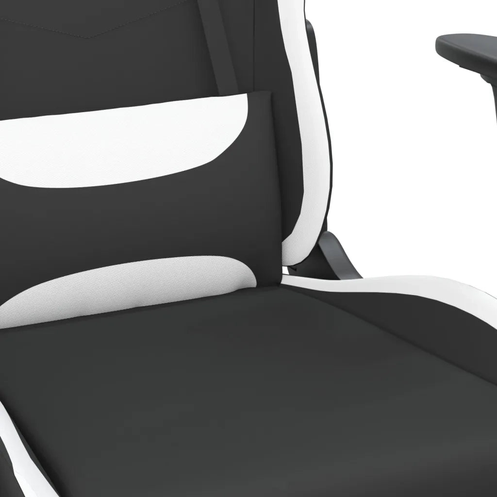 Sedia da Gaming Nero e Bianco in Tessuto 345498