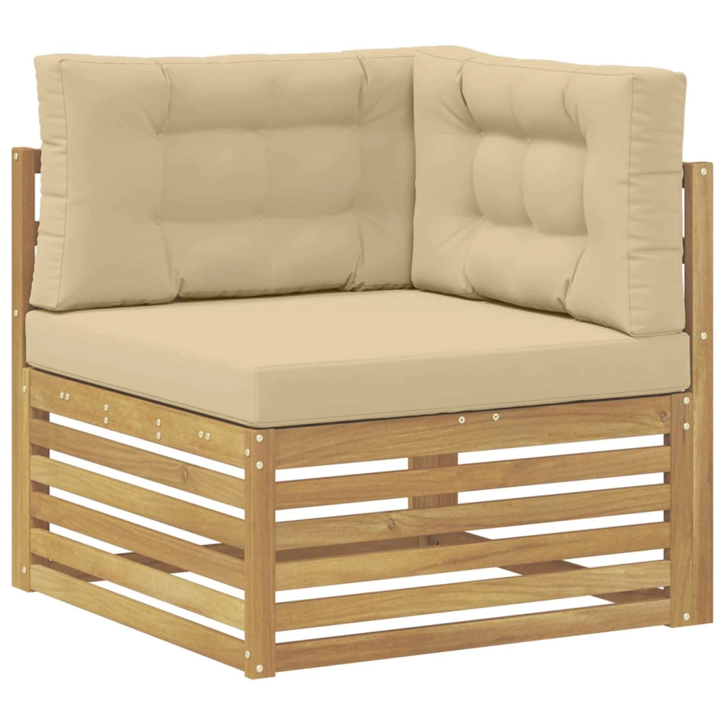 Set di divani da esterno 9 pcs Bianco e Beige 3391008