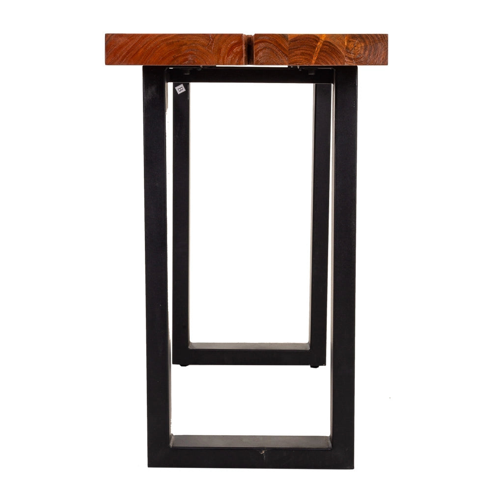 Mobile da ingresso in legno e metallo nero 120x45x75h