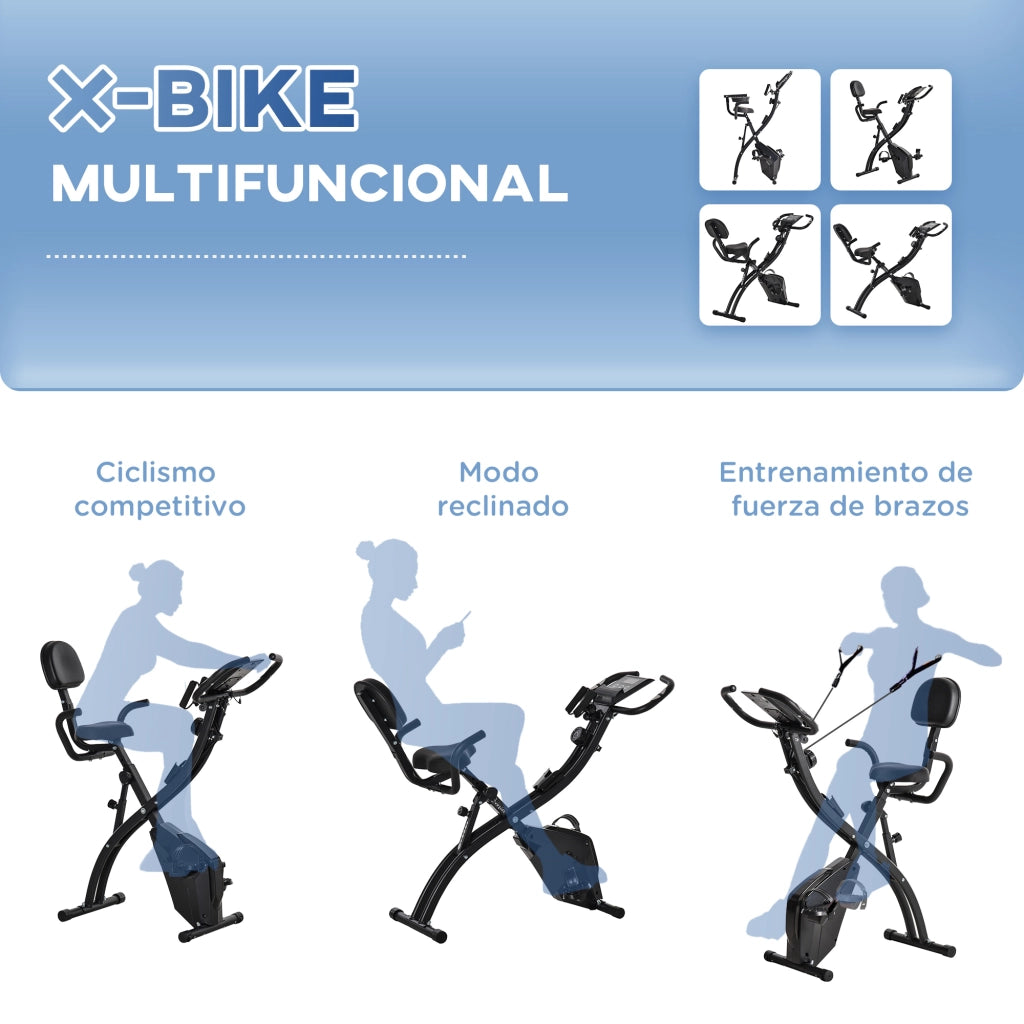 Bicicletta da camera pieghevole regolabile ¨C Minimal ¨C Nero 105x48x118 cm