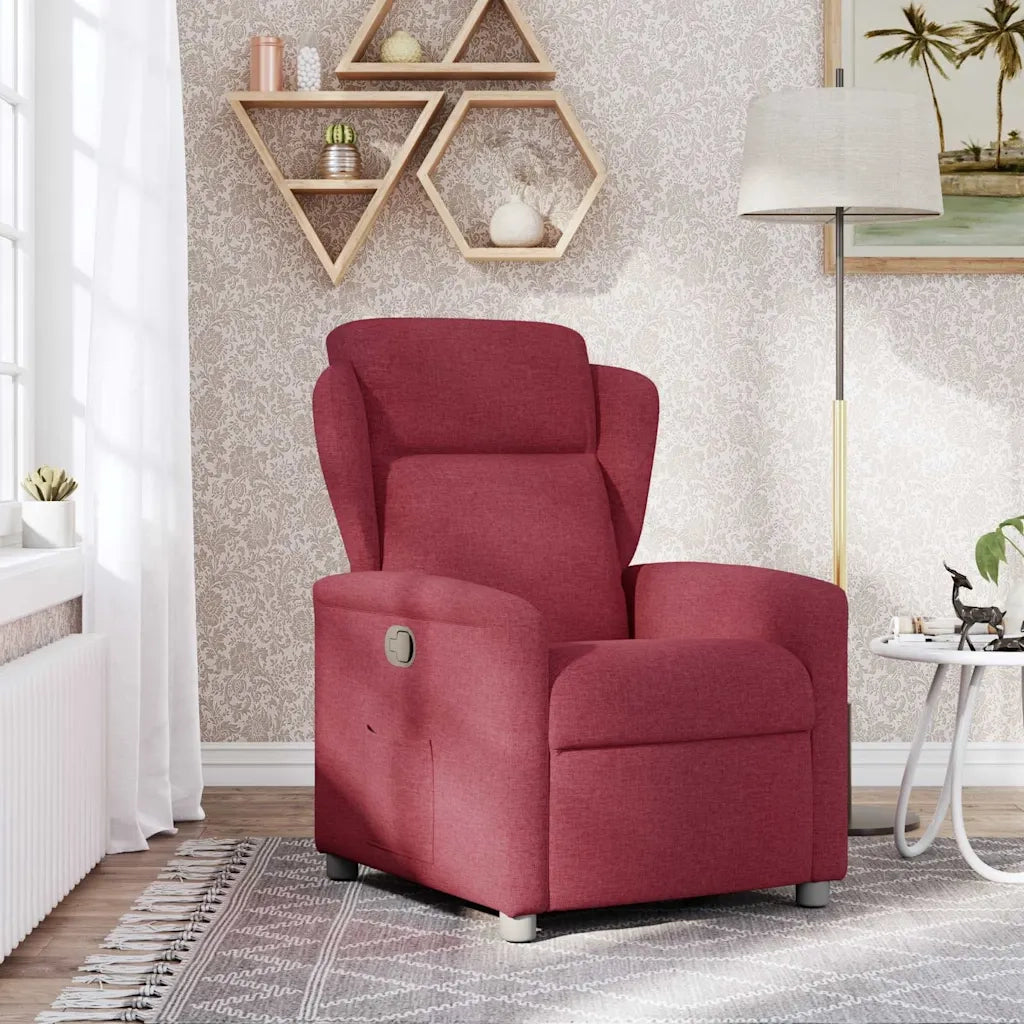 Poltrona Reclinabile in Tessuto Rosso Vino 4015579