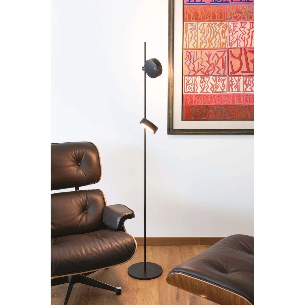 Zafferano Super O Lampada a led da terra Nera ricaricabile e dimmerabile - 3 Modulo Luce