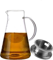 Caraffa con coperchio, caraffa con sottopiatto, capacità di 1,8 litri per tè freddo, acqua calda e fredda, succo, latte, vino, caffè e altro.