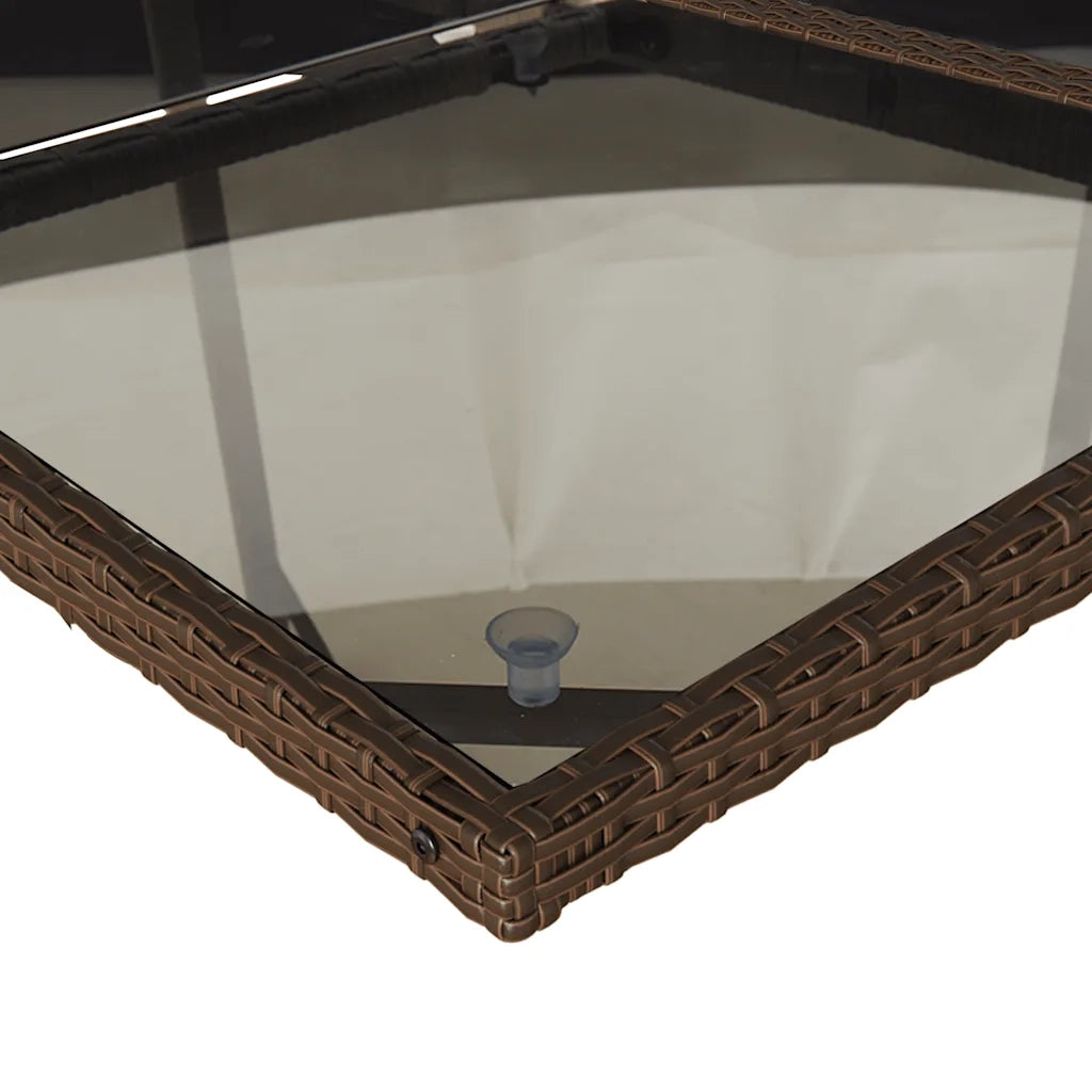 Set da Pranzo da Giardino 17 pz con Cuscini Marrone Polyrattan 3211425
