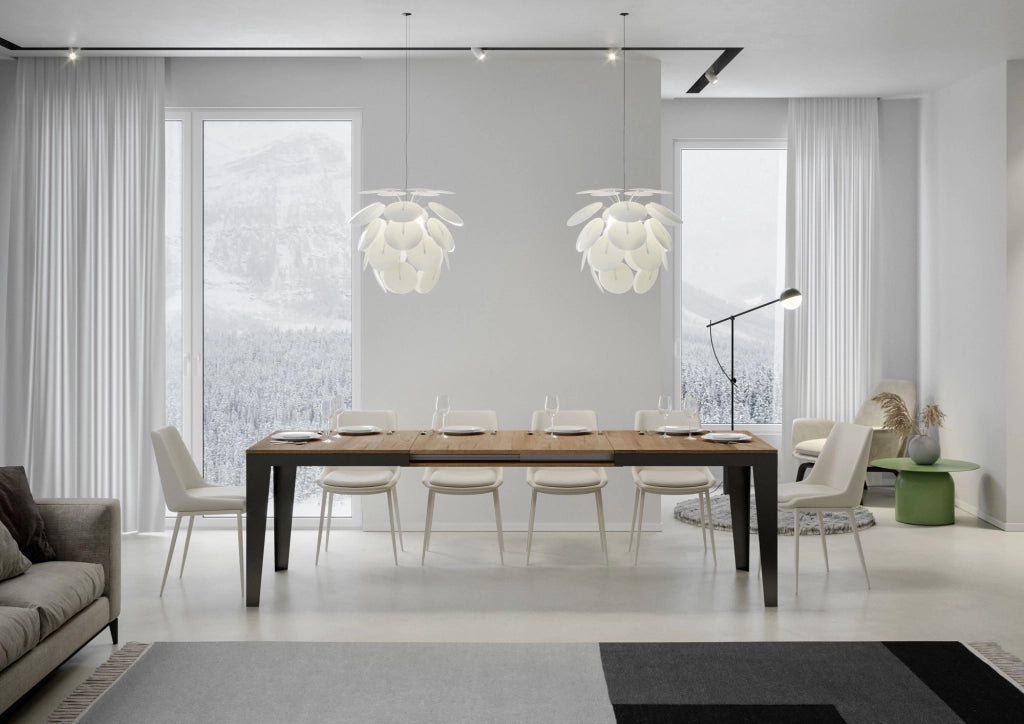 Tavolo allungabile 90x180/284 cm Flaris Evolution Quercia Natura telaio Antracite