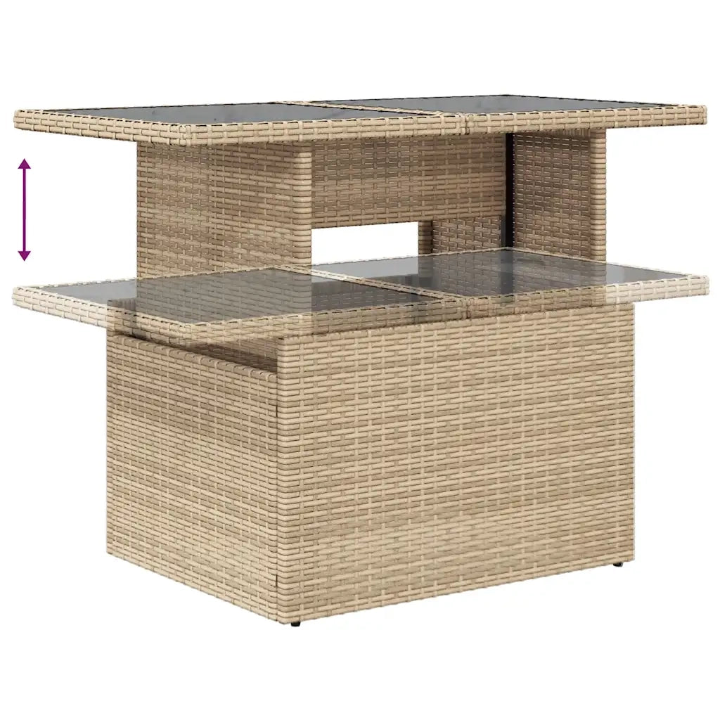Set Divano da Giardino 9 pz con Cuscini Beige in Polyrattan 3326850