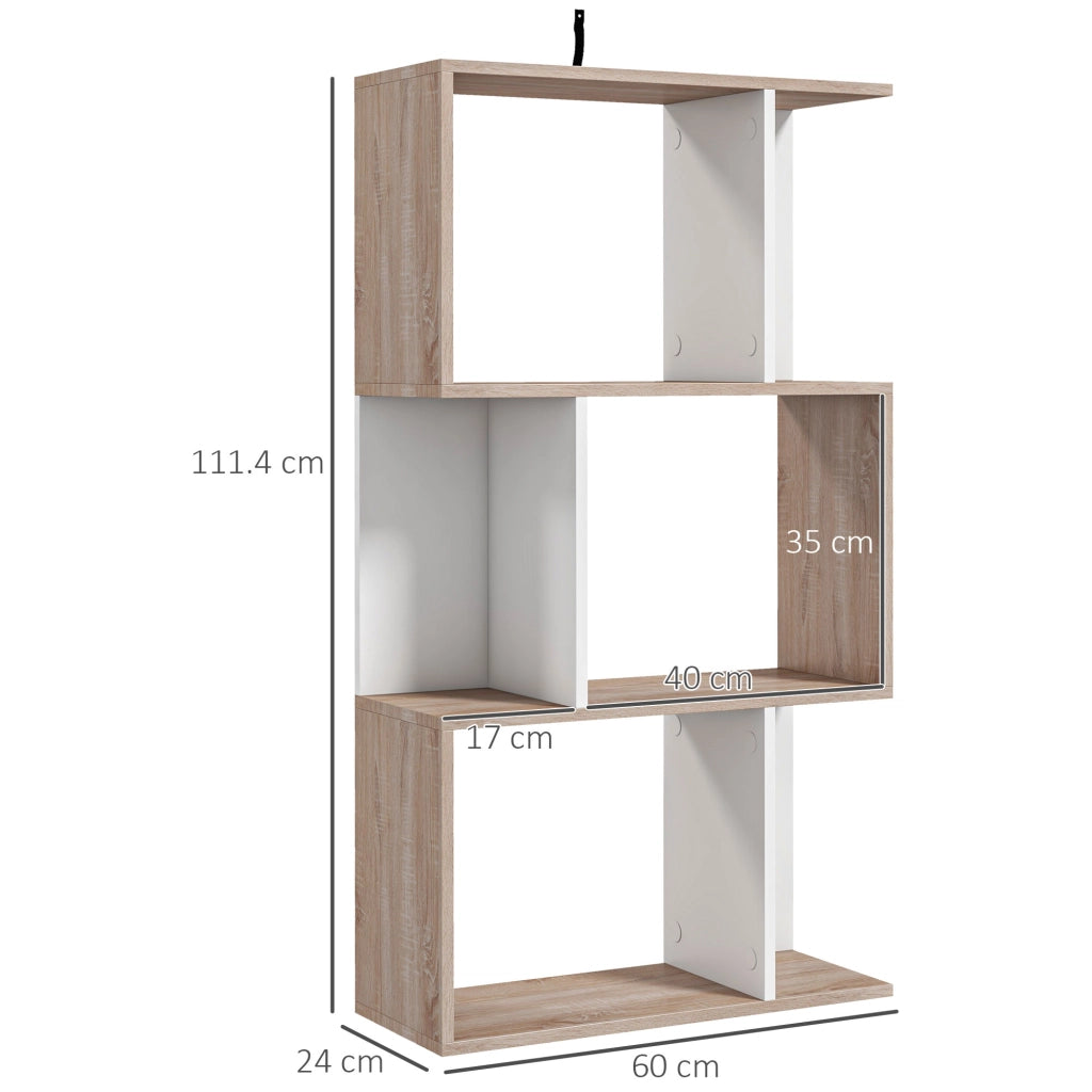 Libreria Moderna Legno 3 Ripiani ¨C zephmum ¨C 60x24x111.4cm