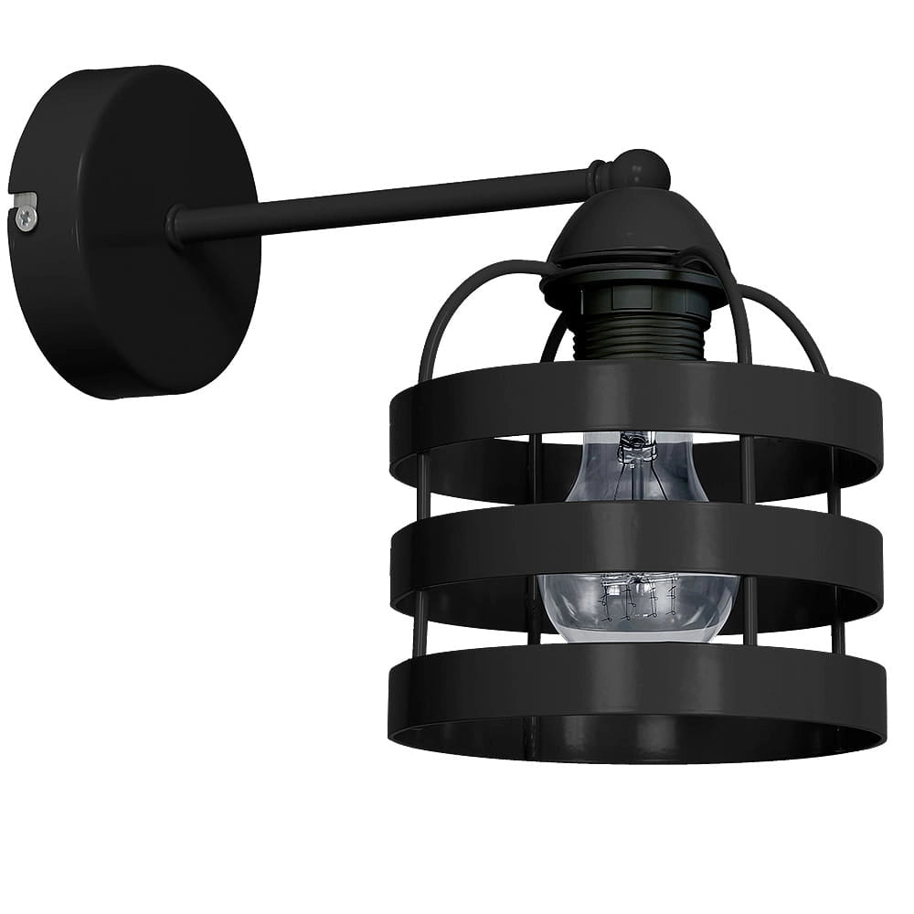 Applique da parete Milagro Lars MLP797 nero E27 60W