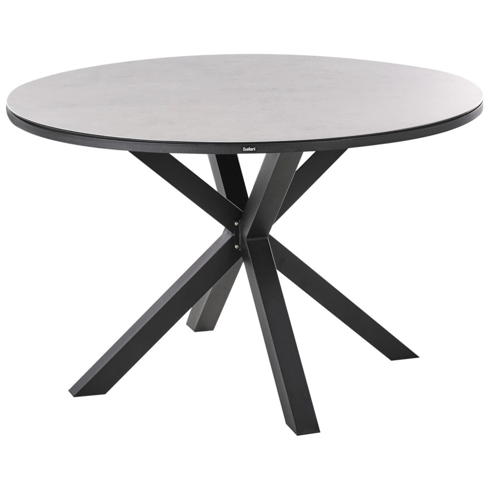 Set da pranzo da giardino a 4 posti con tavolo in alluminio e piano grigio con sedie con cuscini giardino terrazzo elegante