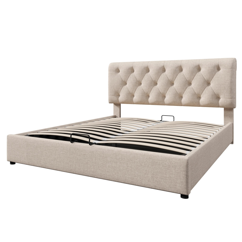 letto imbottito lino naturale 160x200 cm