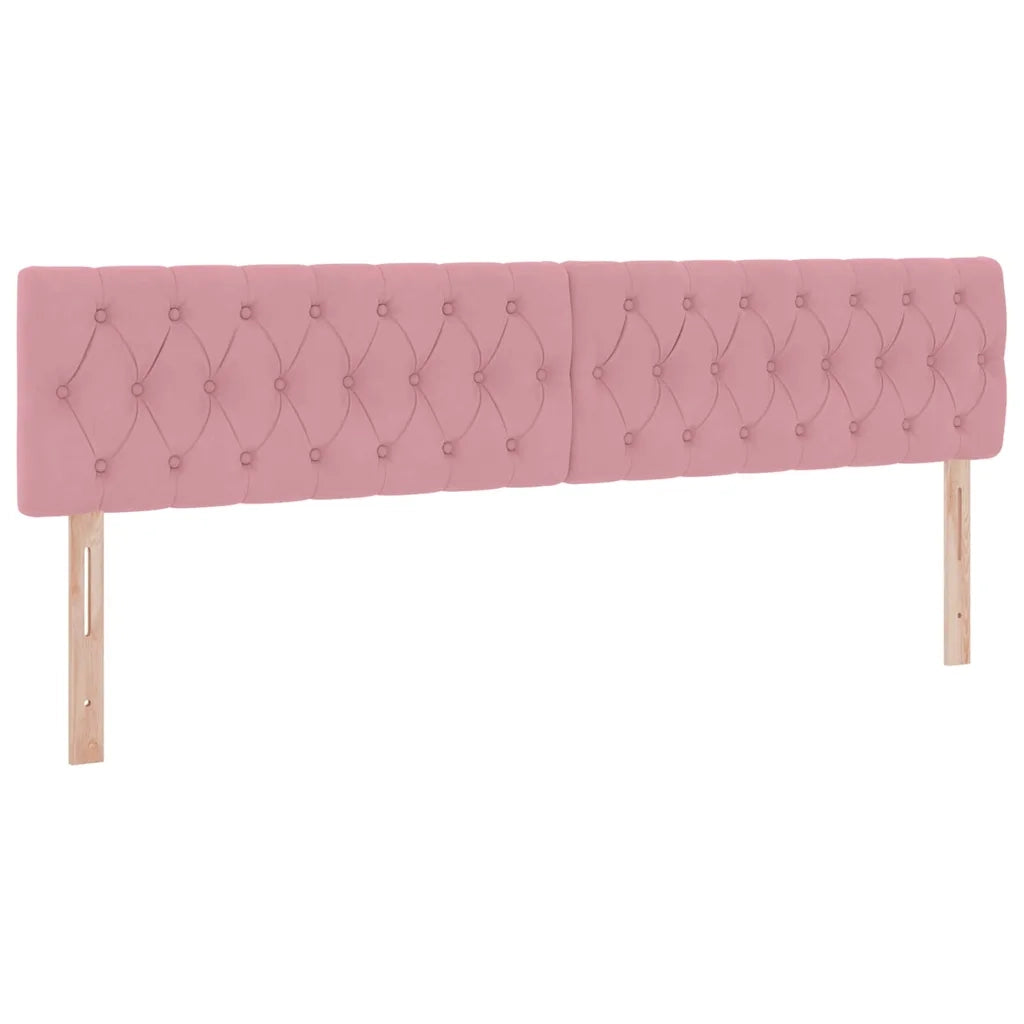 Letto con contenitore e LED con led Rosa 200 x 200 cm Velluto 3371480