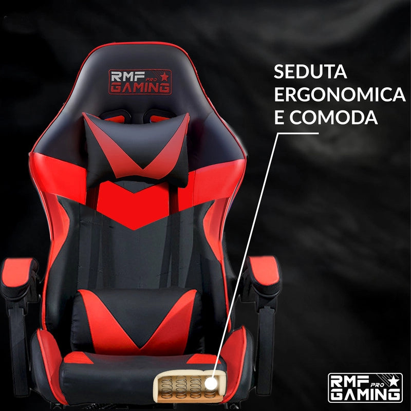 SEDIA DA GAMING COLORE ROSSO-NERO