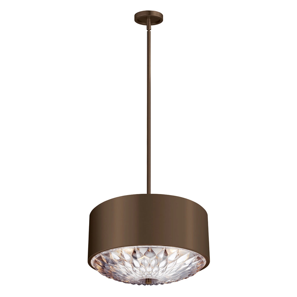 Sospensione Botanic Feiss ottone anticato 4xE27 cristalli Ø49,6cm