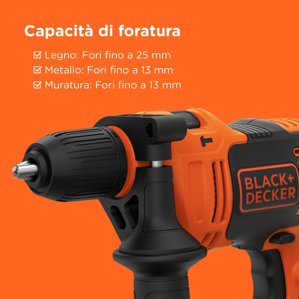 Trapano a Percussione BEH710K Qs 710 W Black+Decker