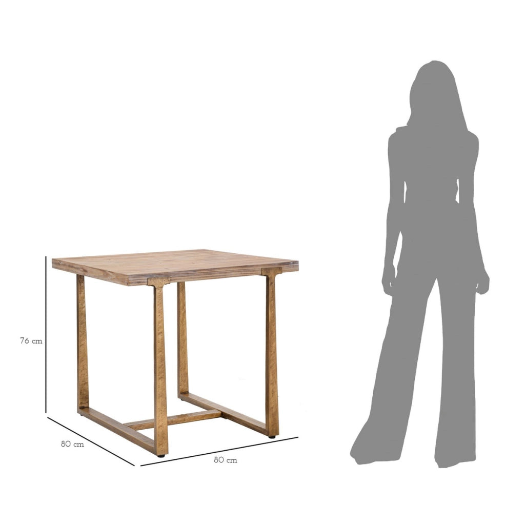 Tavolo VKH577, Marrone, MDF, 80x80x76 cm