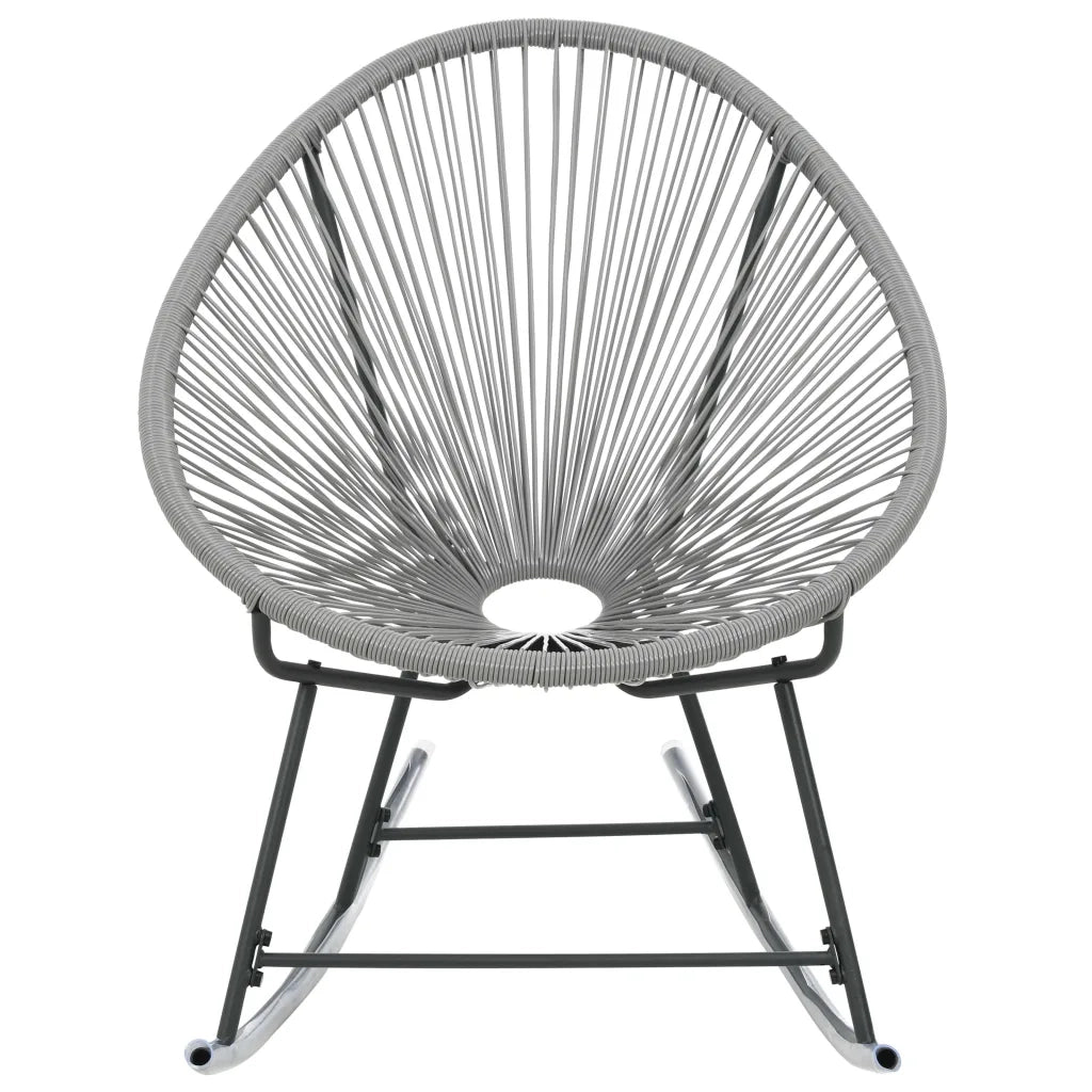 Sedia a Dondolo da Esterno Grigia in Polyrattan 44482