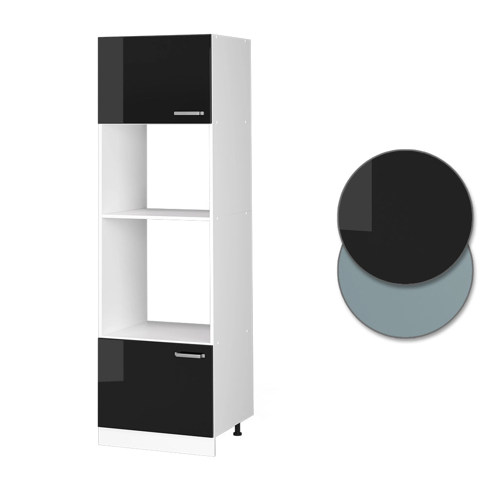 Vicco Set mobili bagno Nero lucido 60 cm