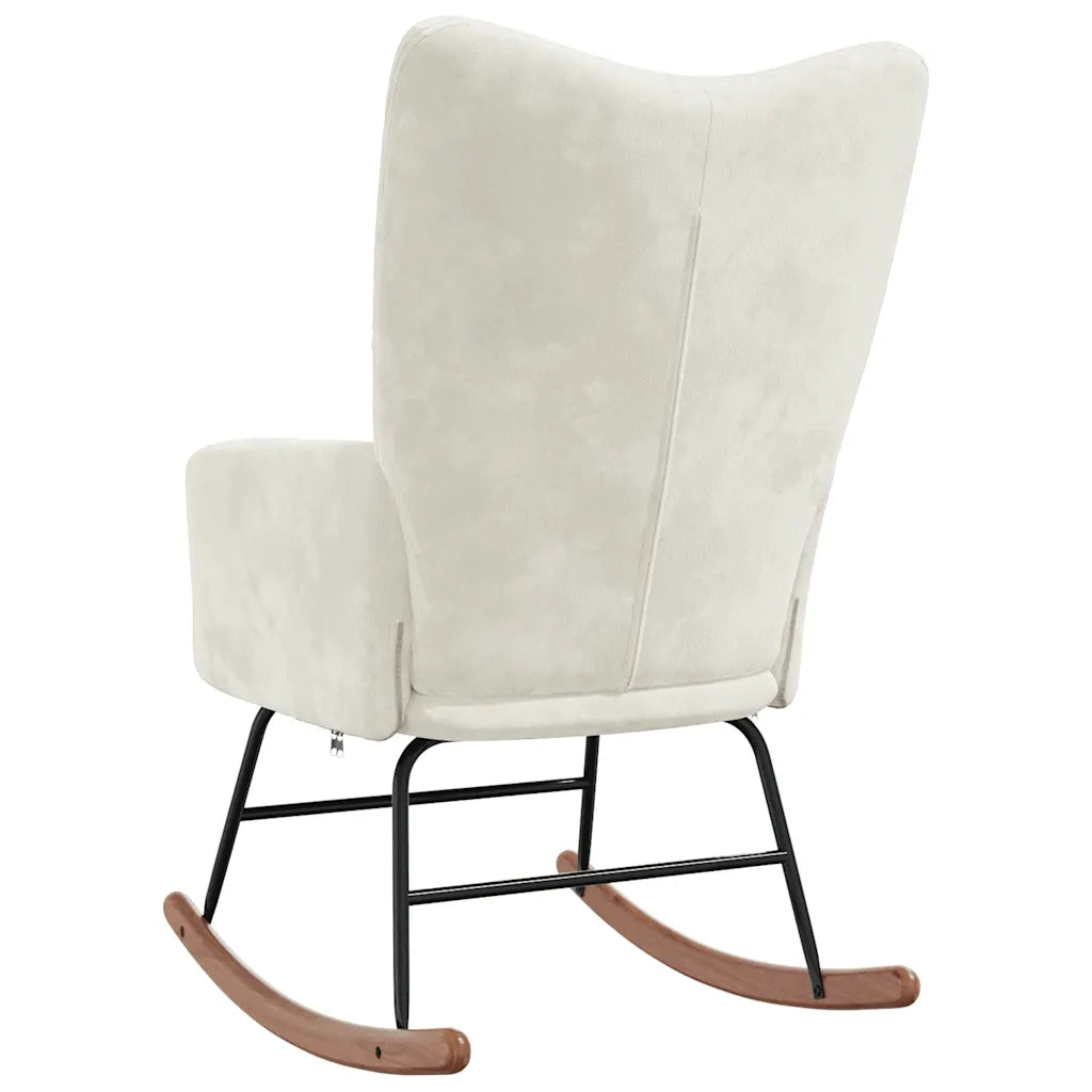 Sedia a Dondolo Crema in Velluto 328148