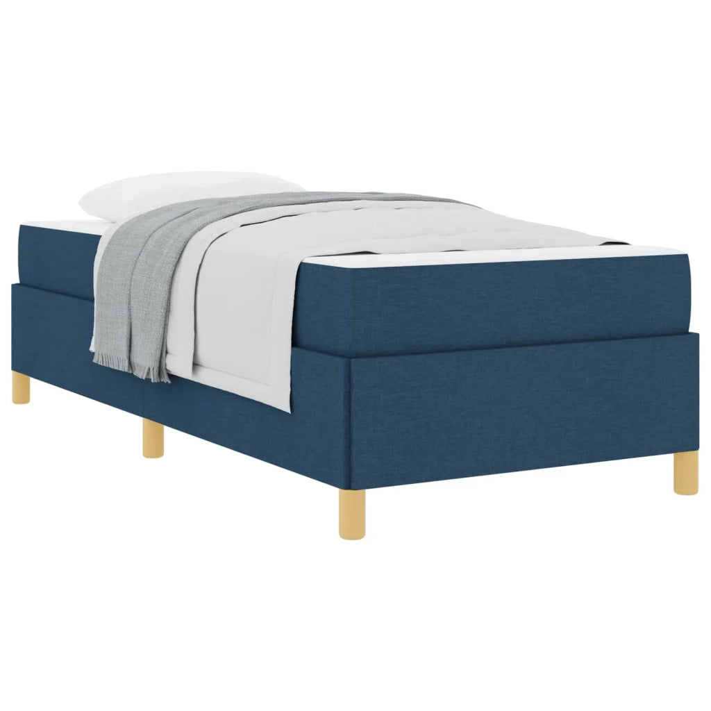 Struttura del letto con materasso Blu 100 x 200 cm Tessuto