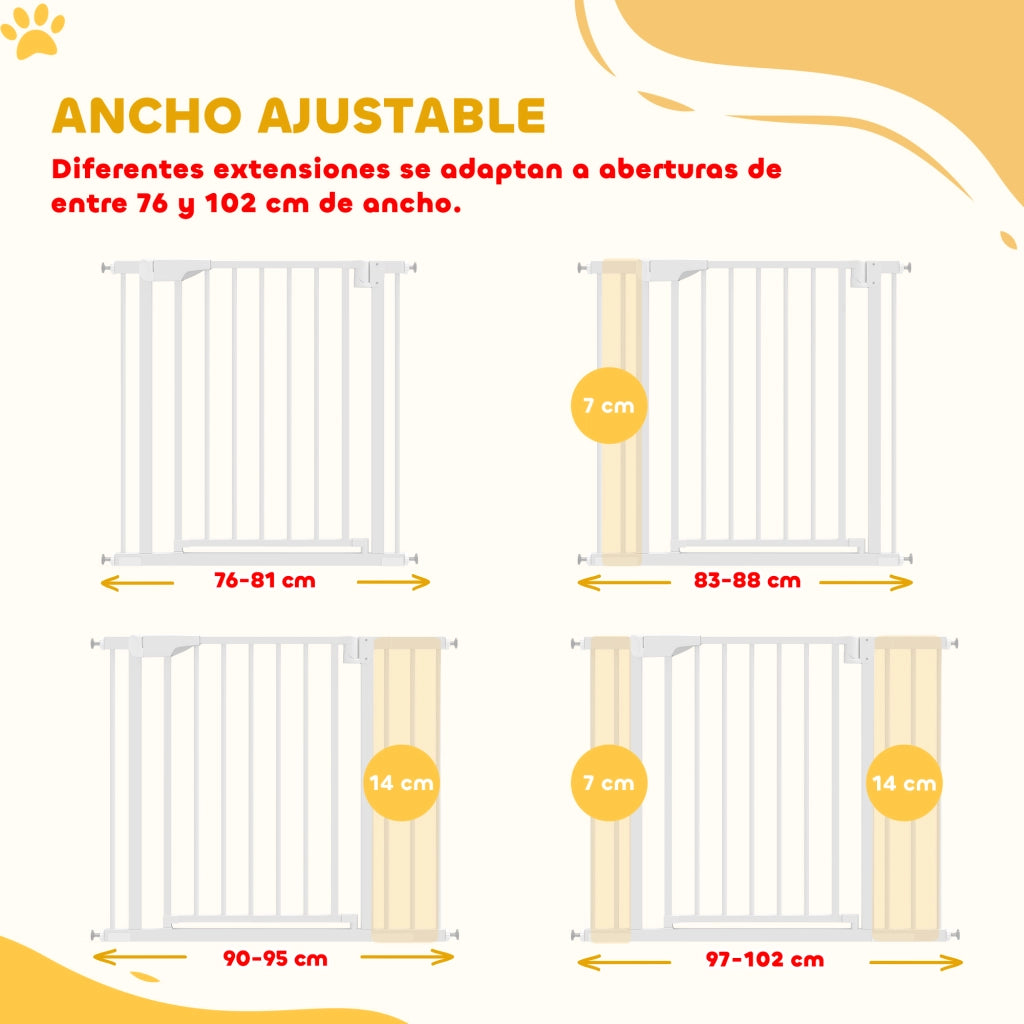 Barriera di Sicurezza per Bambini e Cani ¨C Minimal ¨C 76-102 cm Bianco