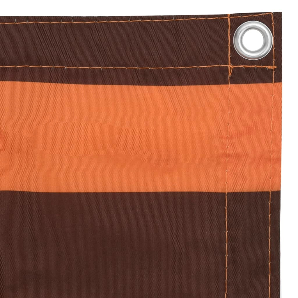 Paravento per balcone frangivista 120 x 600 cm tessuto Oxford arancione e marrone 02_0010316