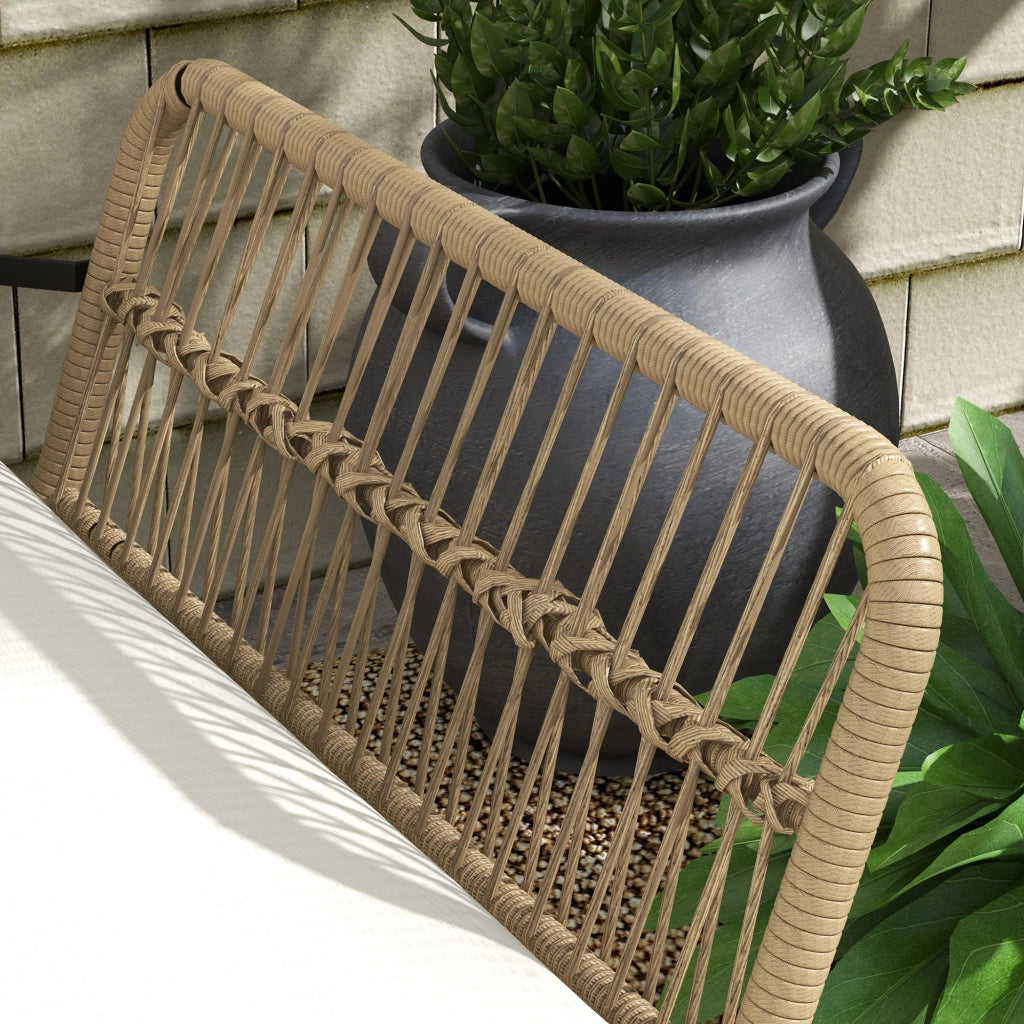 Set salotto da giardino ¨C Xylo ¨C Rattan PE, 122x79x75 cm, naturale e crema