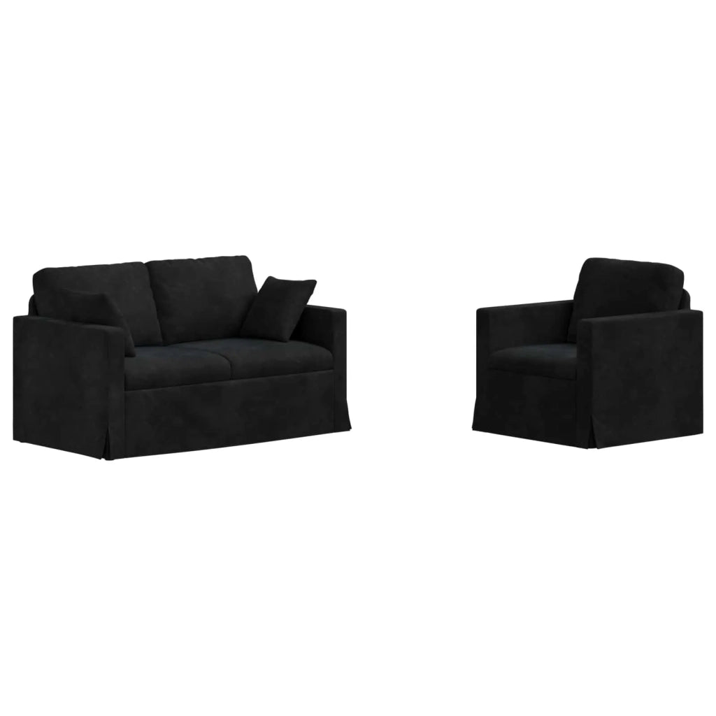 Set di divani 2 pcs Nero 138 x 78 x 80 cm Velluto 3407513