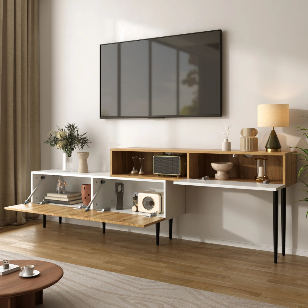 Mobile TV moderno - Zephmum- Lunghezza regolabile design modulare 2 parti
