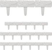 Set di bordo per giardino da 10 pezzi - Giardinaggio e giardino - Aspetto di pietra - Dimensioni HxB: 10 x 25 cm - Materiale plastico bianco