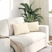 Cuscini da Divano 2 pz-Set di 2 Cuscini per Sofa Crema 50 x 30 cm Tessuto in Cords 151377