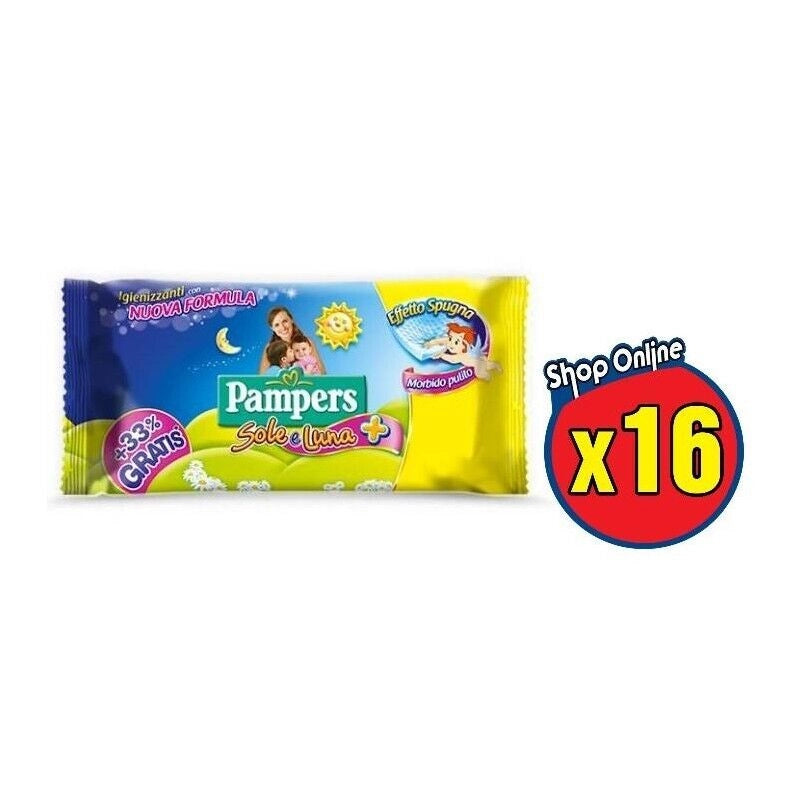 19 PAMPERS SALVIETTE UMIDIFICATE BAMBINI SOLE LUNA DA 40 PZ