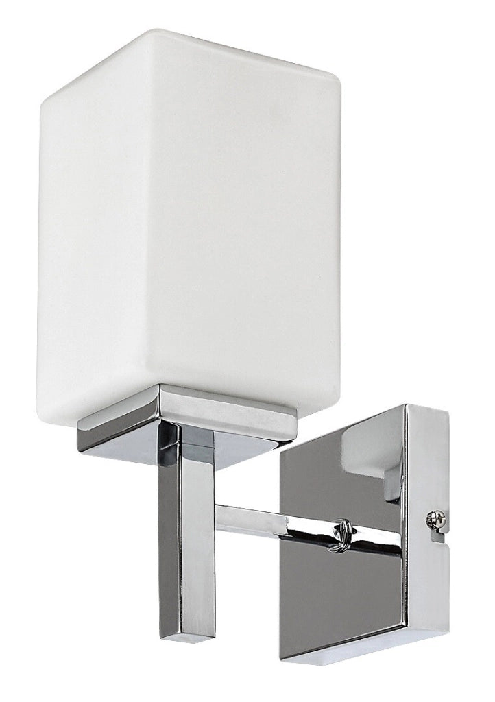 Applique bagno cromata vetro bianco E14 10W Zenkai Rabalux