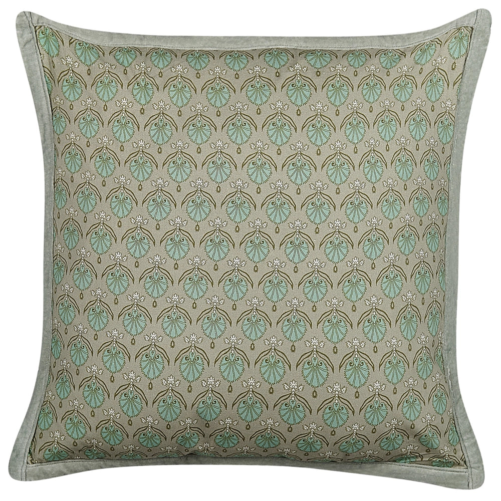 Cuscino decorativo cotone motivo foglia 45 x 45 cm sfoderabile cerniera decor accessori